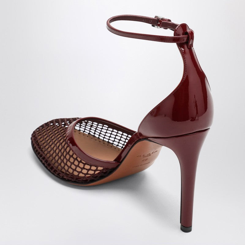 Alaia High Dark Red Mesh Pumps Women - 2