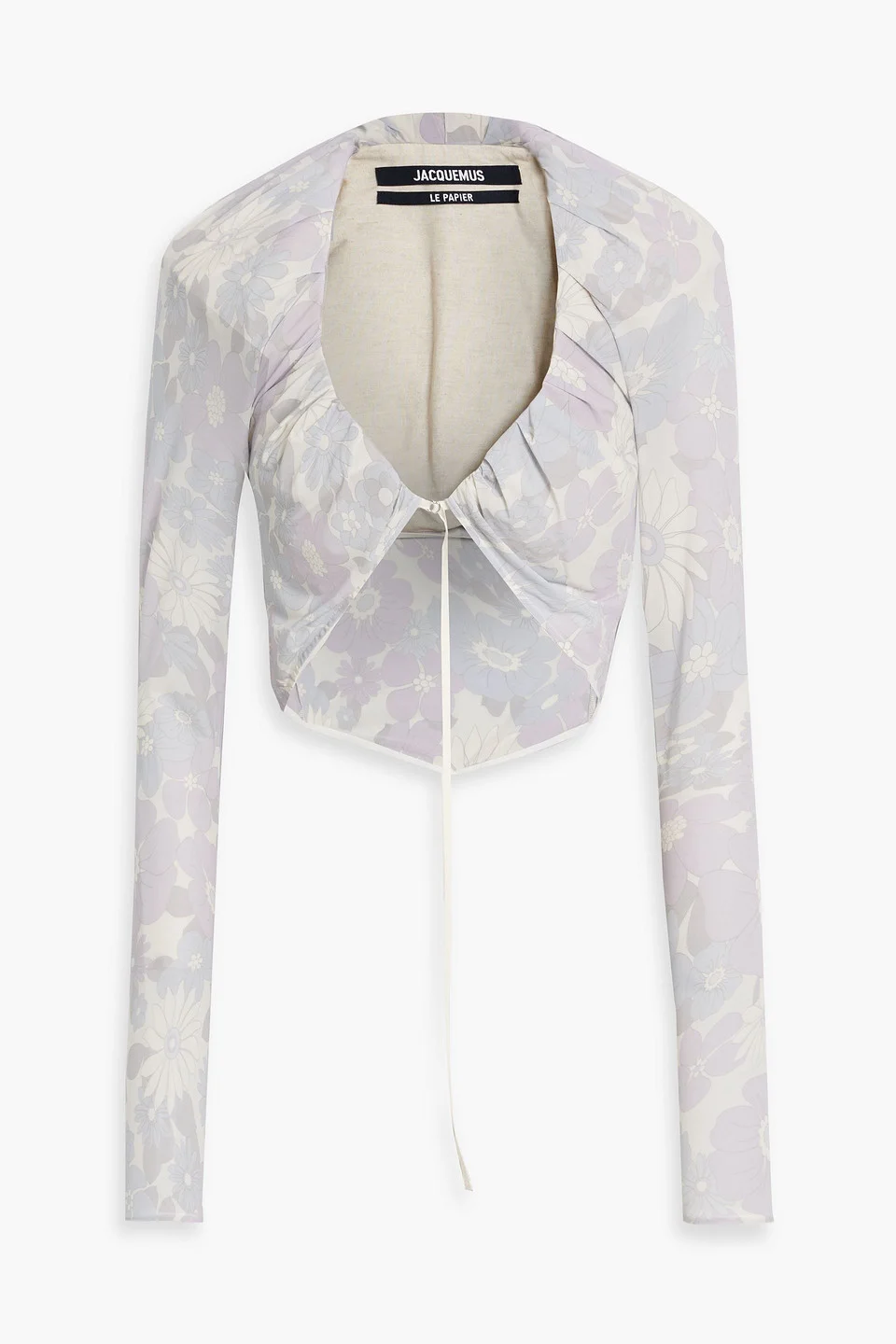 Goccia cropped floral-print cupro-blend top - 1