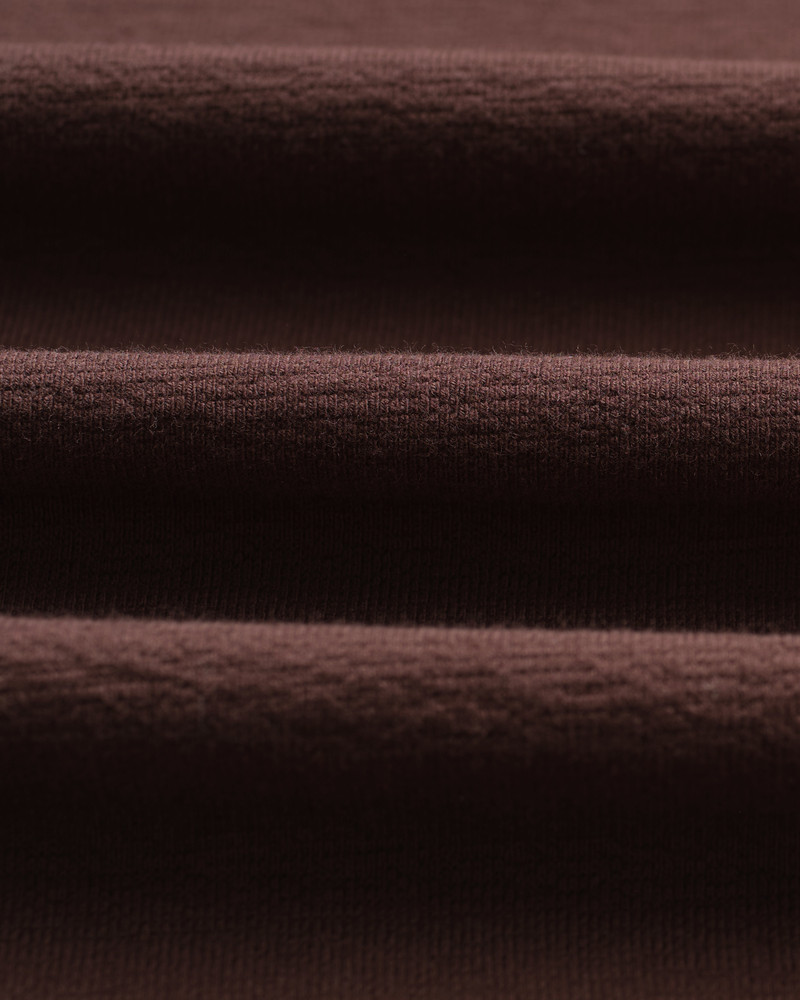 Hayden - Dark Brown Textured Organic Cotton Long Sleeve T-Shirt 9