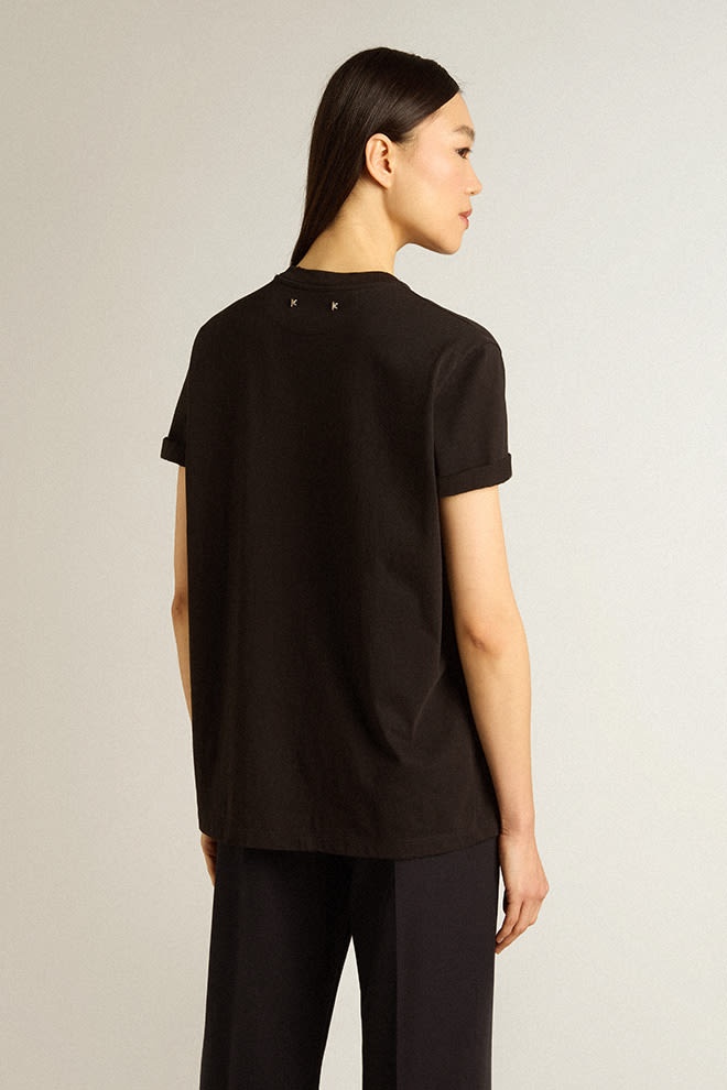 Women’s regular-fit distressed T-shirt in black - 4