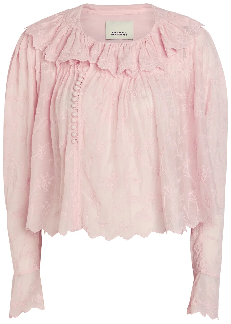 Isabel Marant Zelly Embroidered Cotton-blend Blouse - 1
