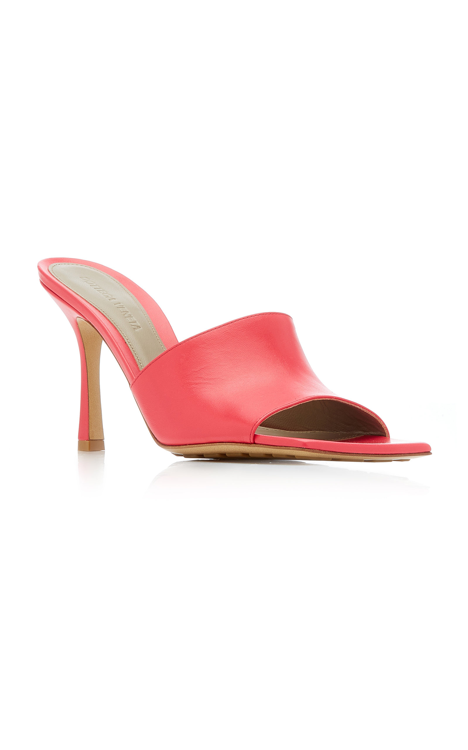 Stretch Leather Slide Sandals red - 5
