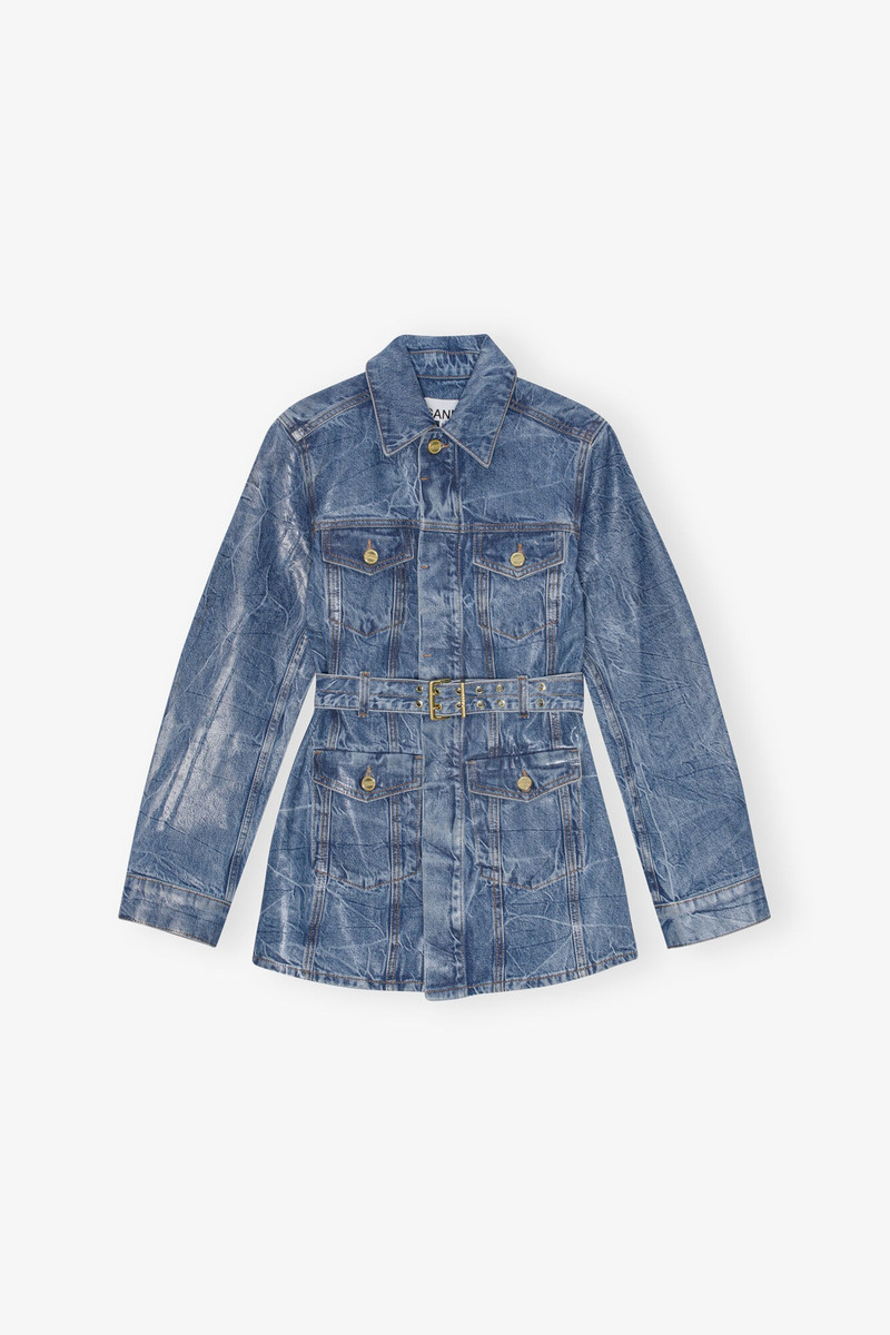 BLUE FOIL DENIM JACKET - 1
