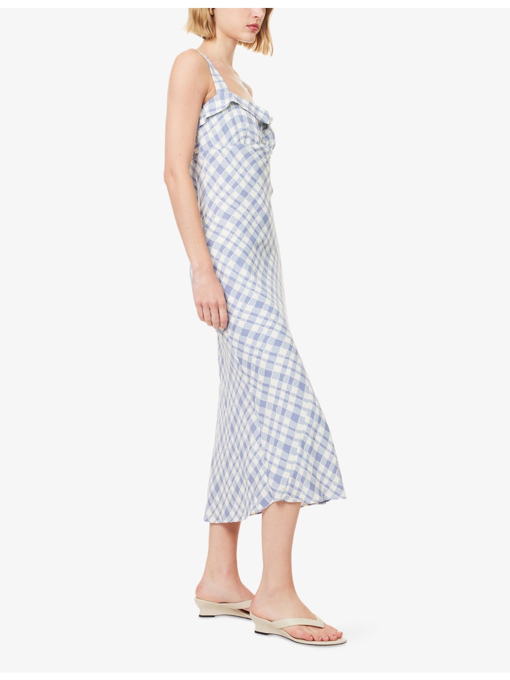 Tancy Checked Crepe Midi Dress - 3