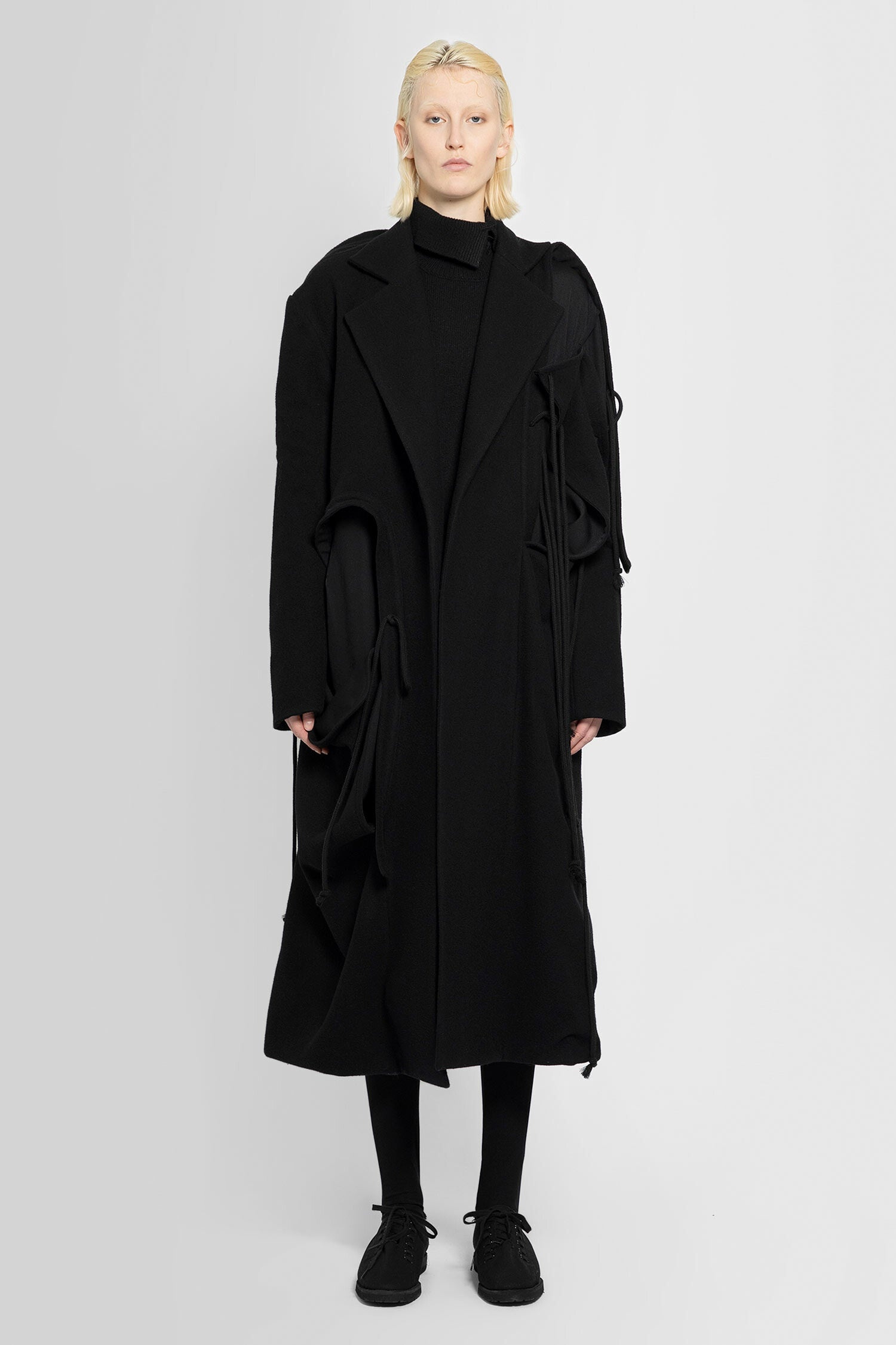 YOHJI YAMAMOTO WOMAN BLACK COATS - 2