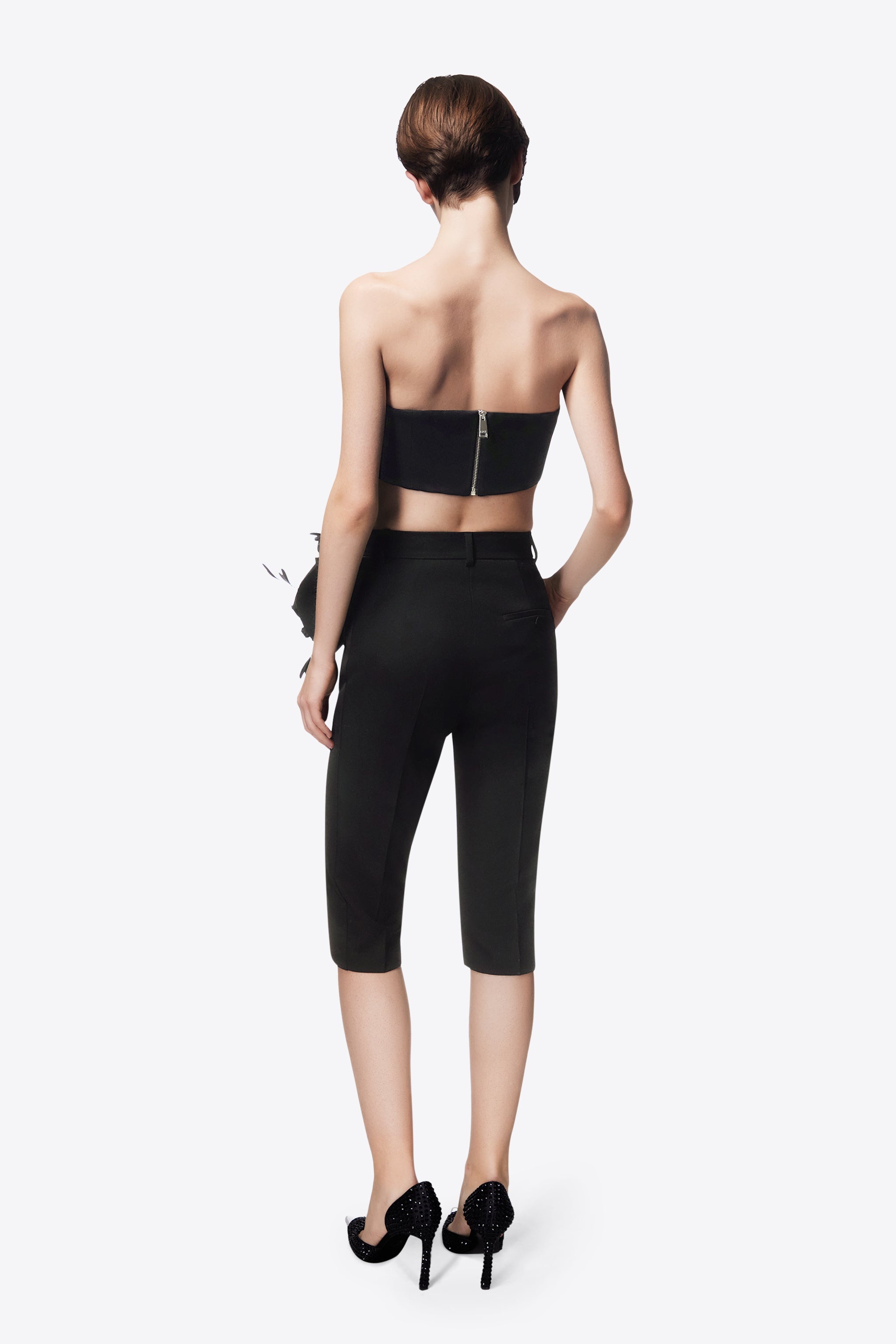 FLOWER CORSAGE TAILORED SHORT - 6