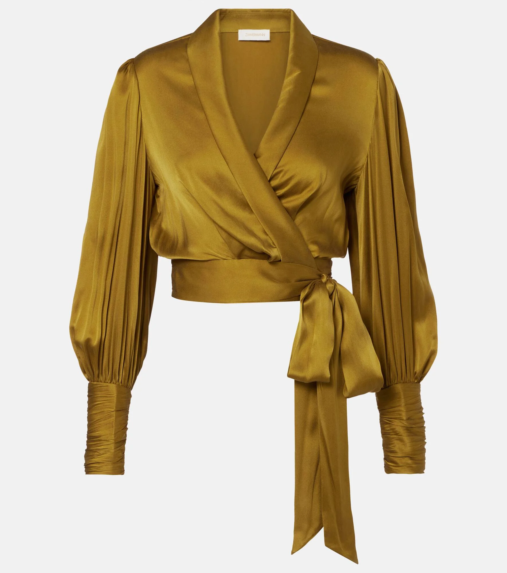 Silk satin wrap top - 1