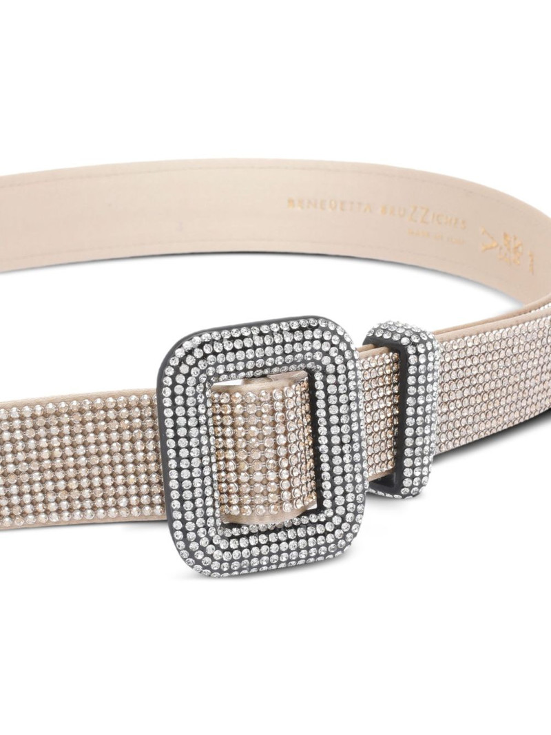 BENEDETTA BRUZZICHES crystal-embellished buckle belt outlook