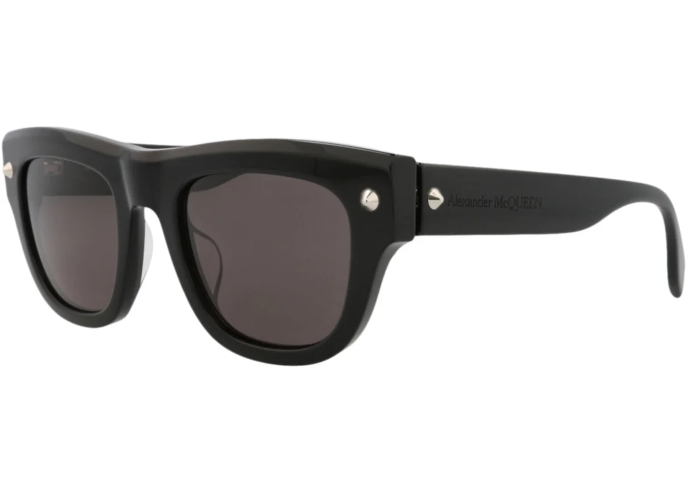 Alexander McQueen Square-Frame Recycled Acetate Sunglasses Black Black Grey (AM0425S-30014620-001) - 1