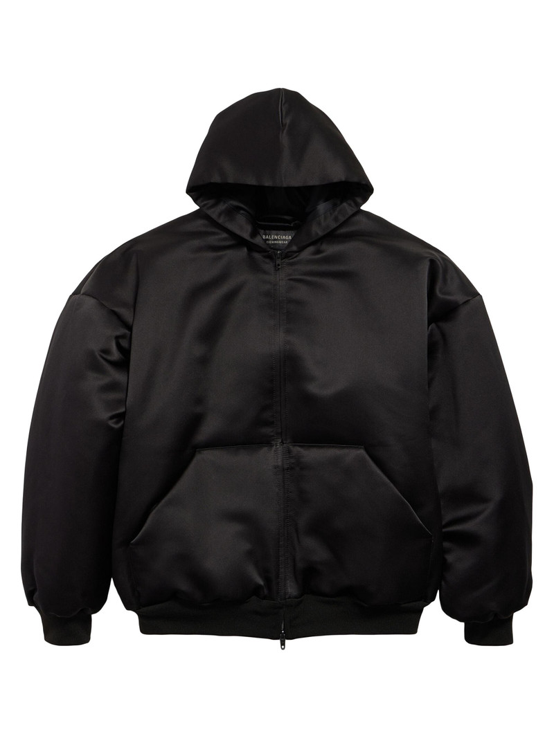 Women's Padded Zip-Up Hoodie - Black 1
