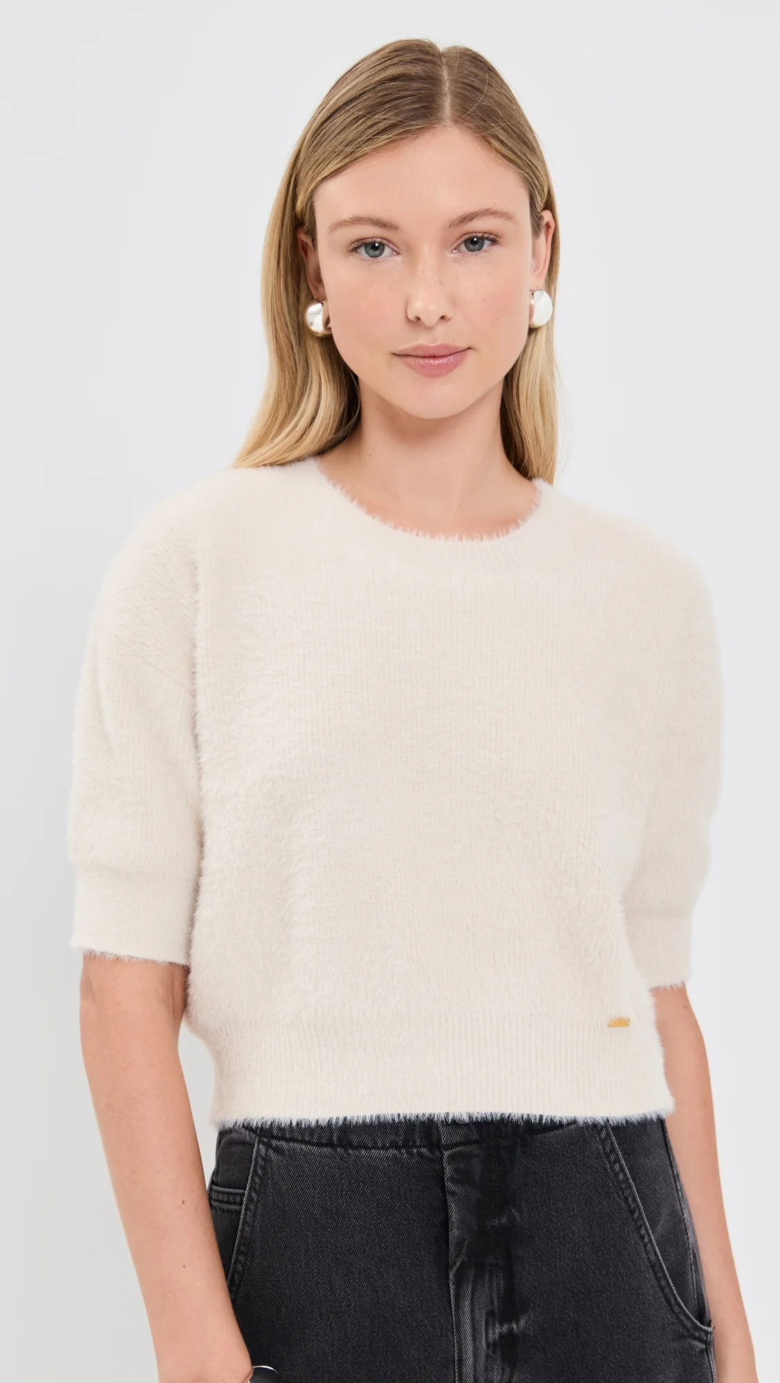 Guinevere Crop Crew Sweater - 1