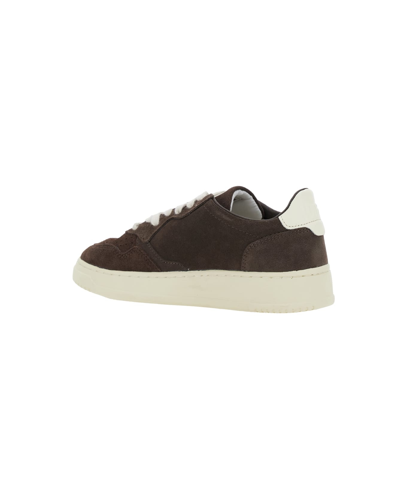 'medalist' Brown Low Top Sneakers With Logo Detail In Suede Woman - 3
