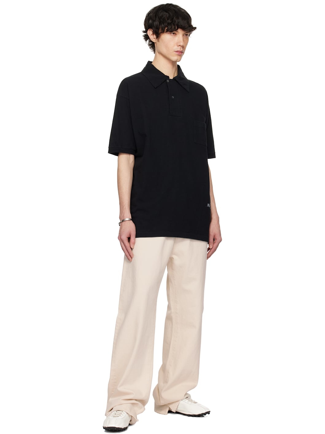 Beige Buckle Jeans - 4