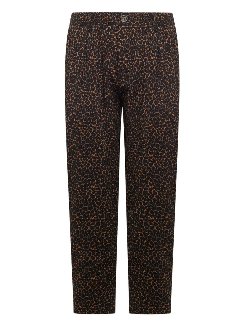 leopard-print pleated trousers 1