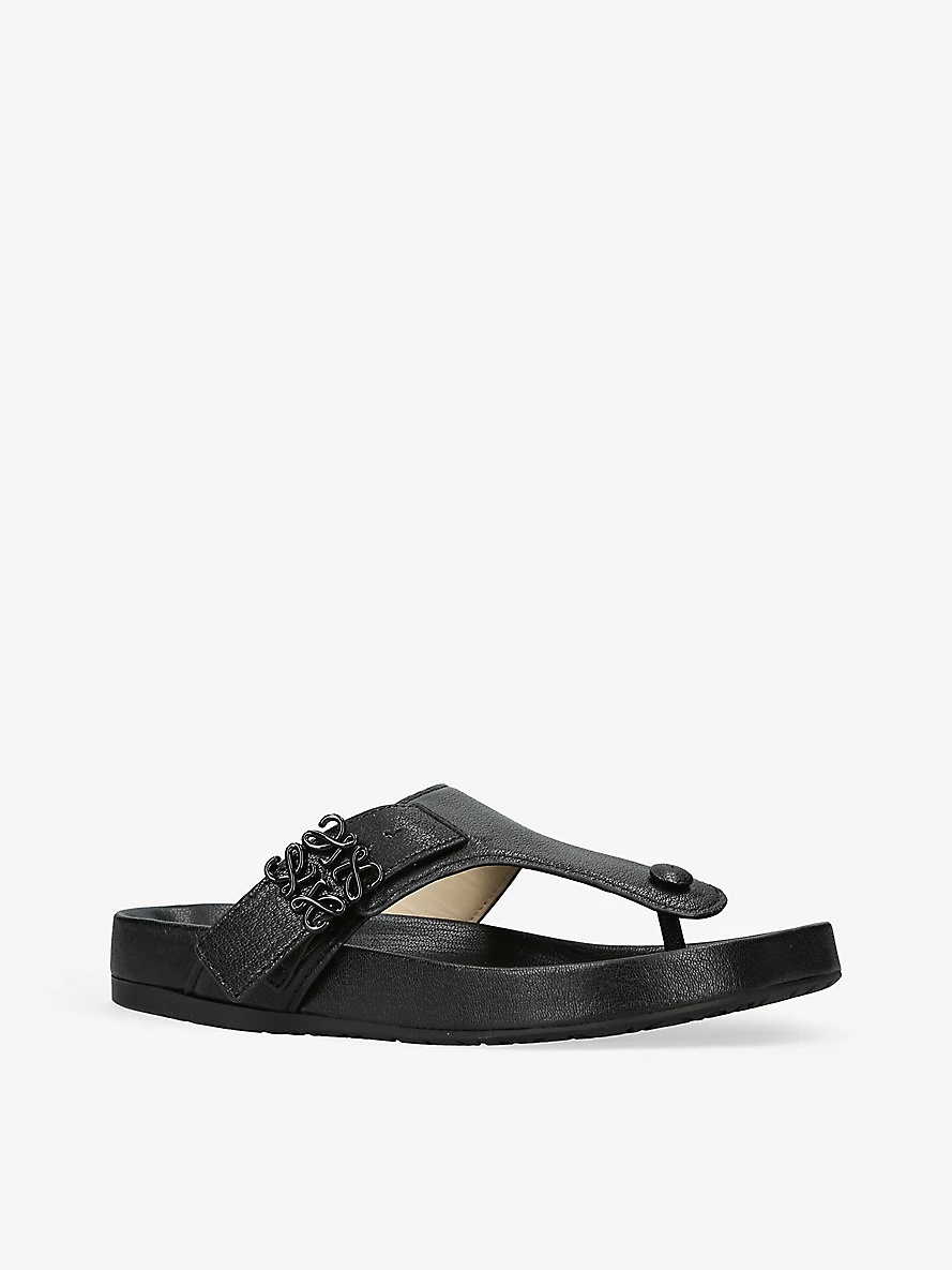 Comfort anagram-buckle leather sandals - 3