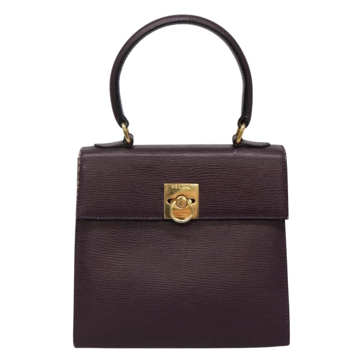 CELINE Hand Bag Leather Purple - 2