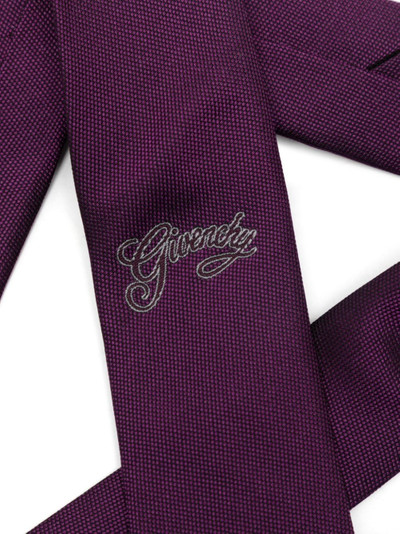 Givenchy logo-embroidered silk tie outlook