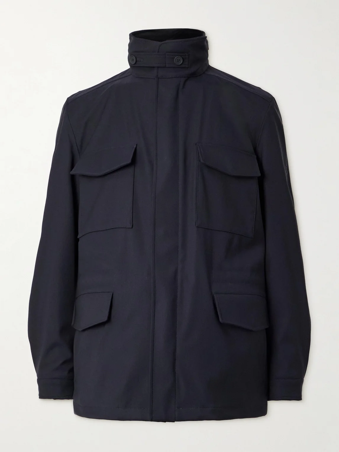 Traveller Logo-Appliquéd Bristol Clima System 3L Wool-Blend Hooded Field Jacket - 1