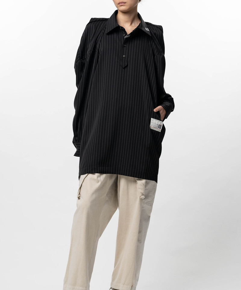 Vest Combined Stripe Shirt Dress 4