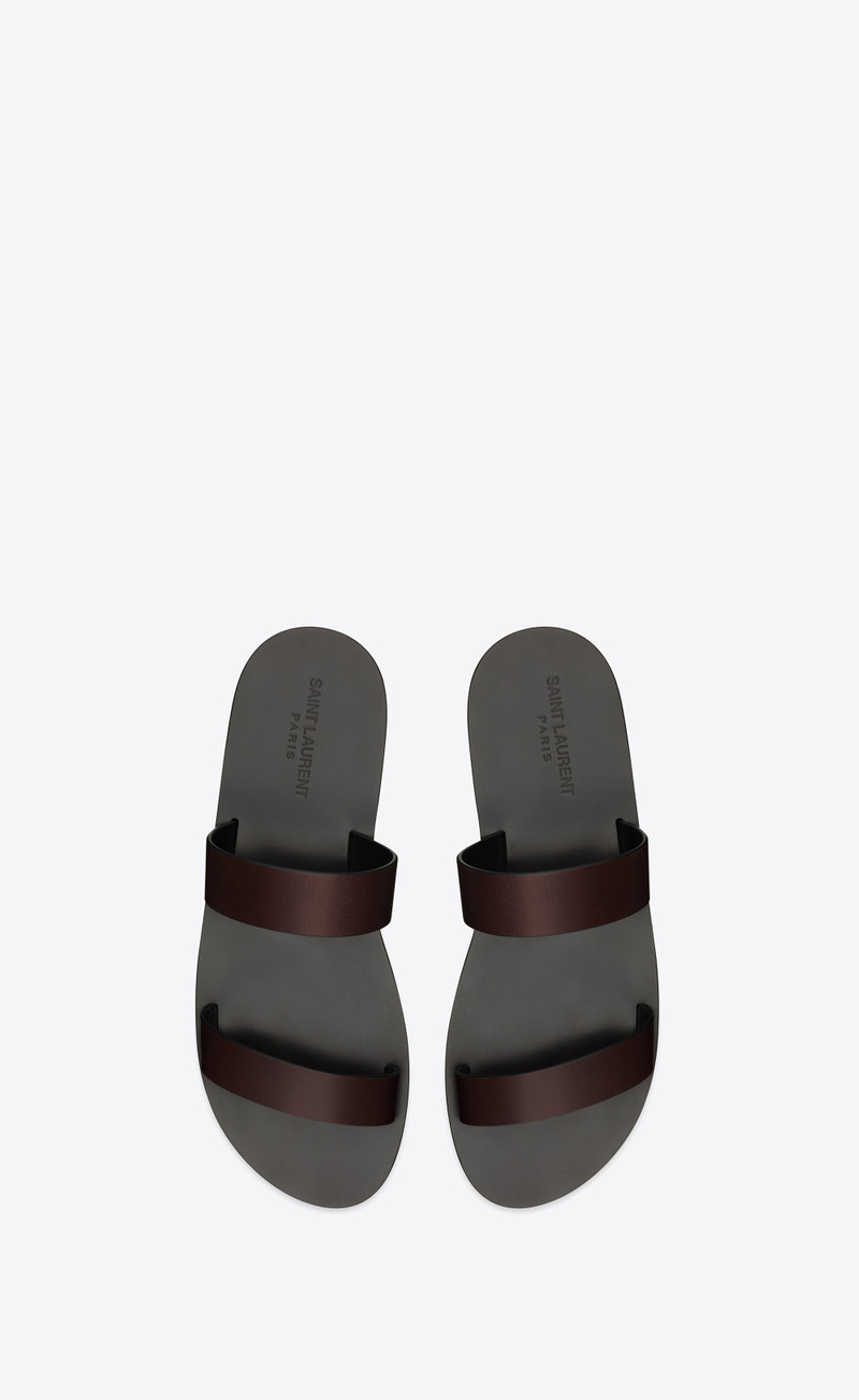 SAINT LAURENT pepe slides in smooth leather outlook