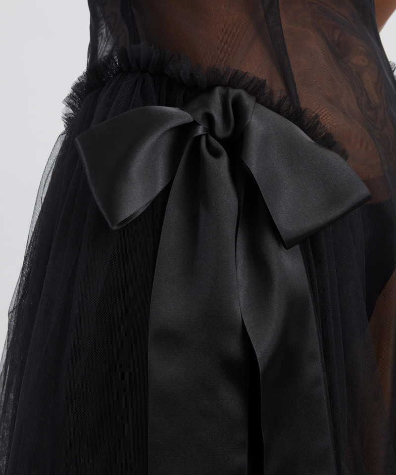 Sheer Sculpted Bow Sash Dress 5