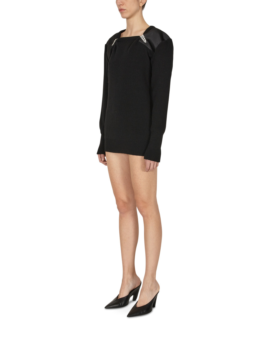 NYLON PANEL KNIT DRESS - 3