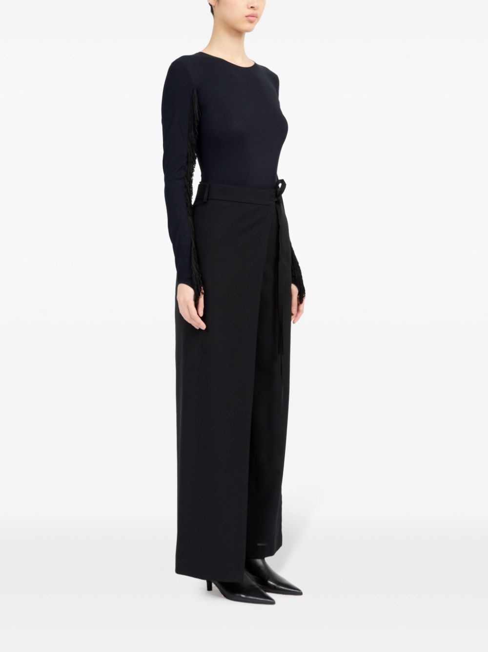 single-stitch logo flared trousers - 3