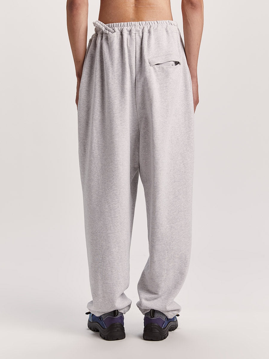 Pleats Sweat Pants Light Melange - 5