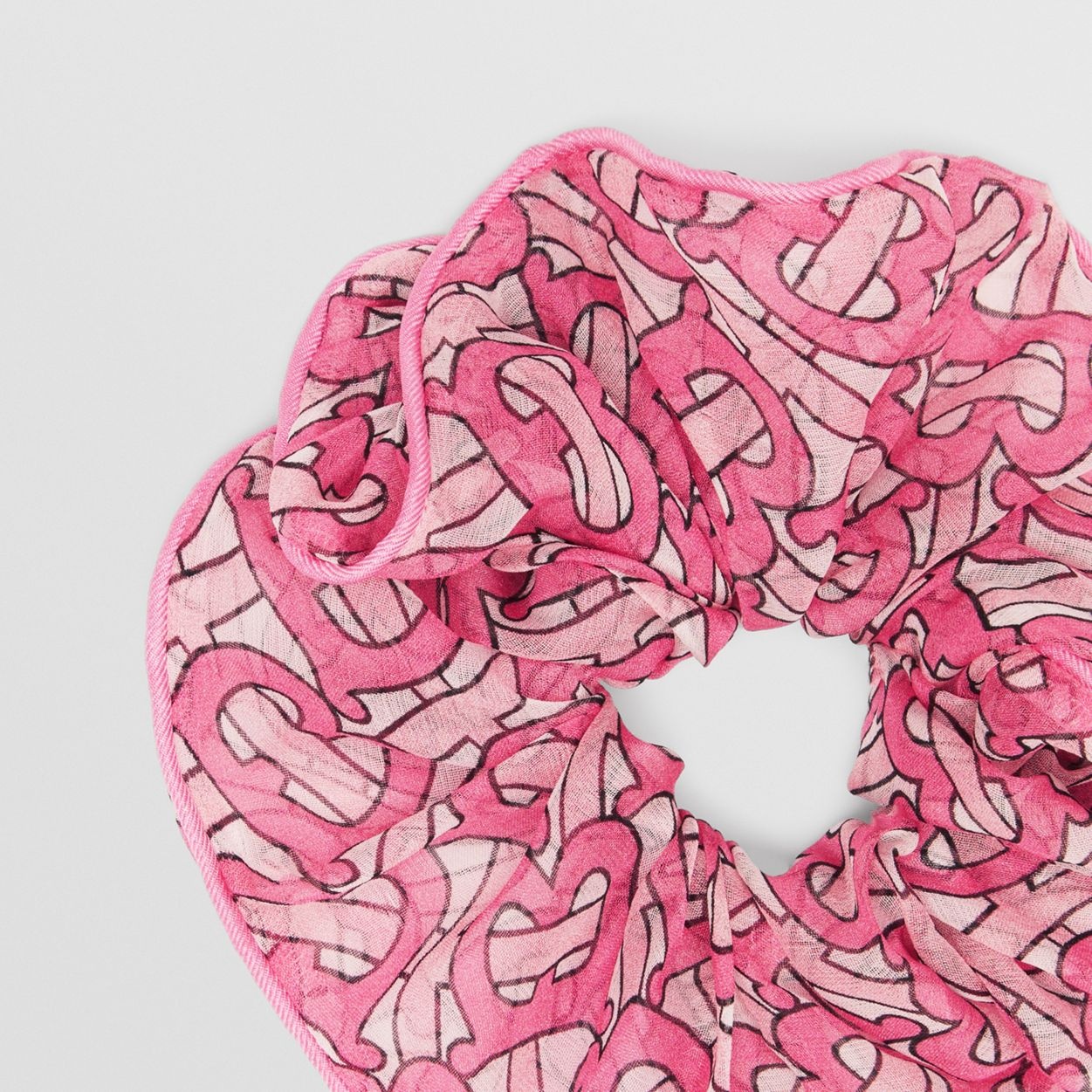 Monogram Print Silk Chiffon Scrunchie - 2