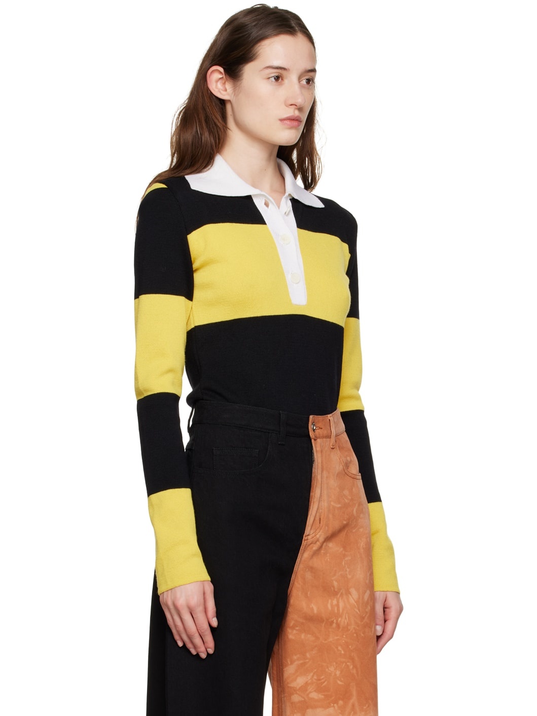 Black & Yellow Three-Button Polo - 2