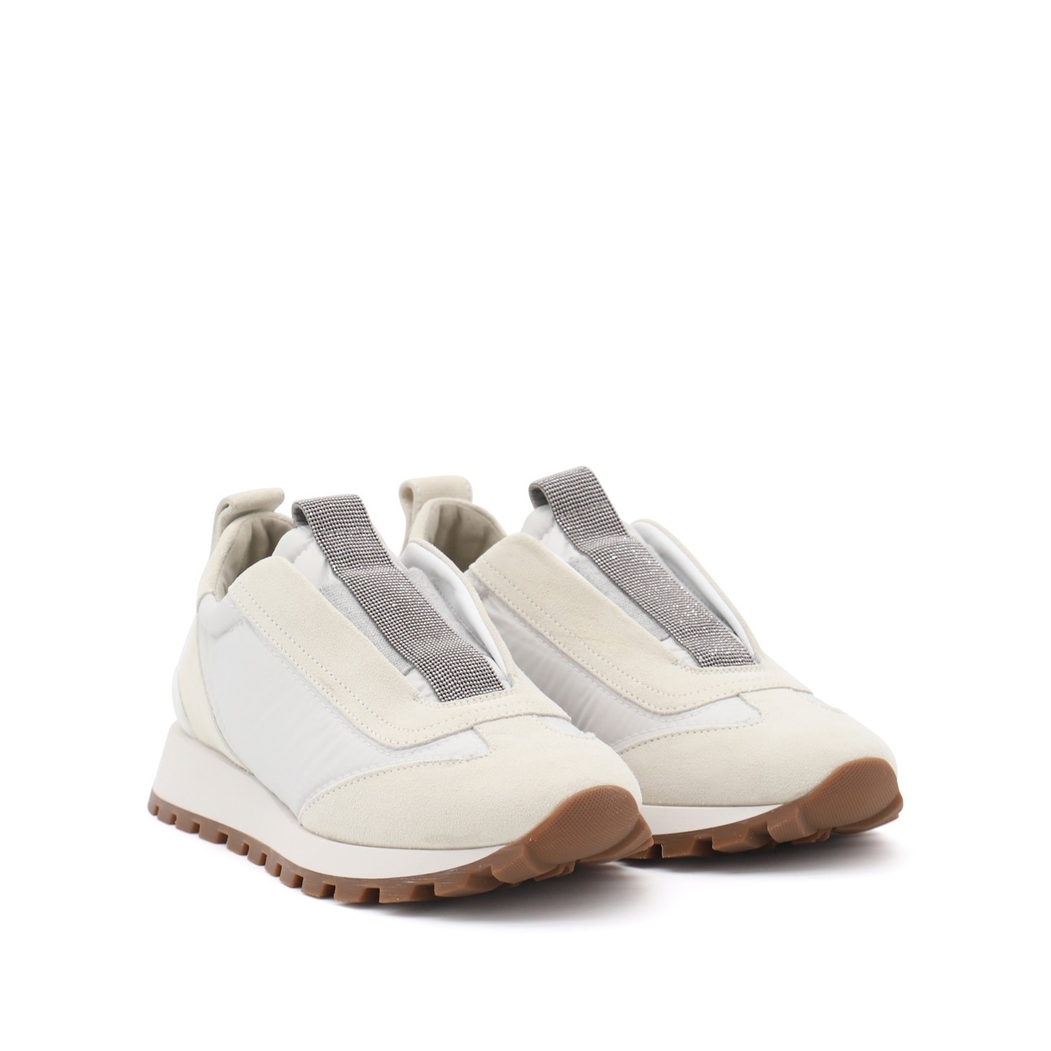スニーカー BRUNELLO CUCINELLI Women Sneakers MZSFG2127 C6280 White Brunello Cucinelli WHITE SNEAKERS | palazzobelli | REVERSIBLE