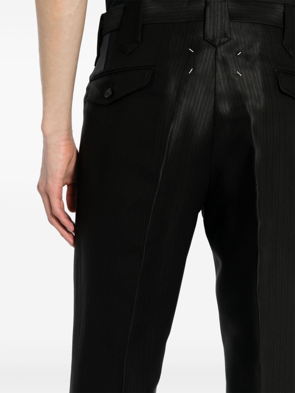 herringbone straight-leg trousers - 5