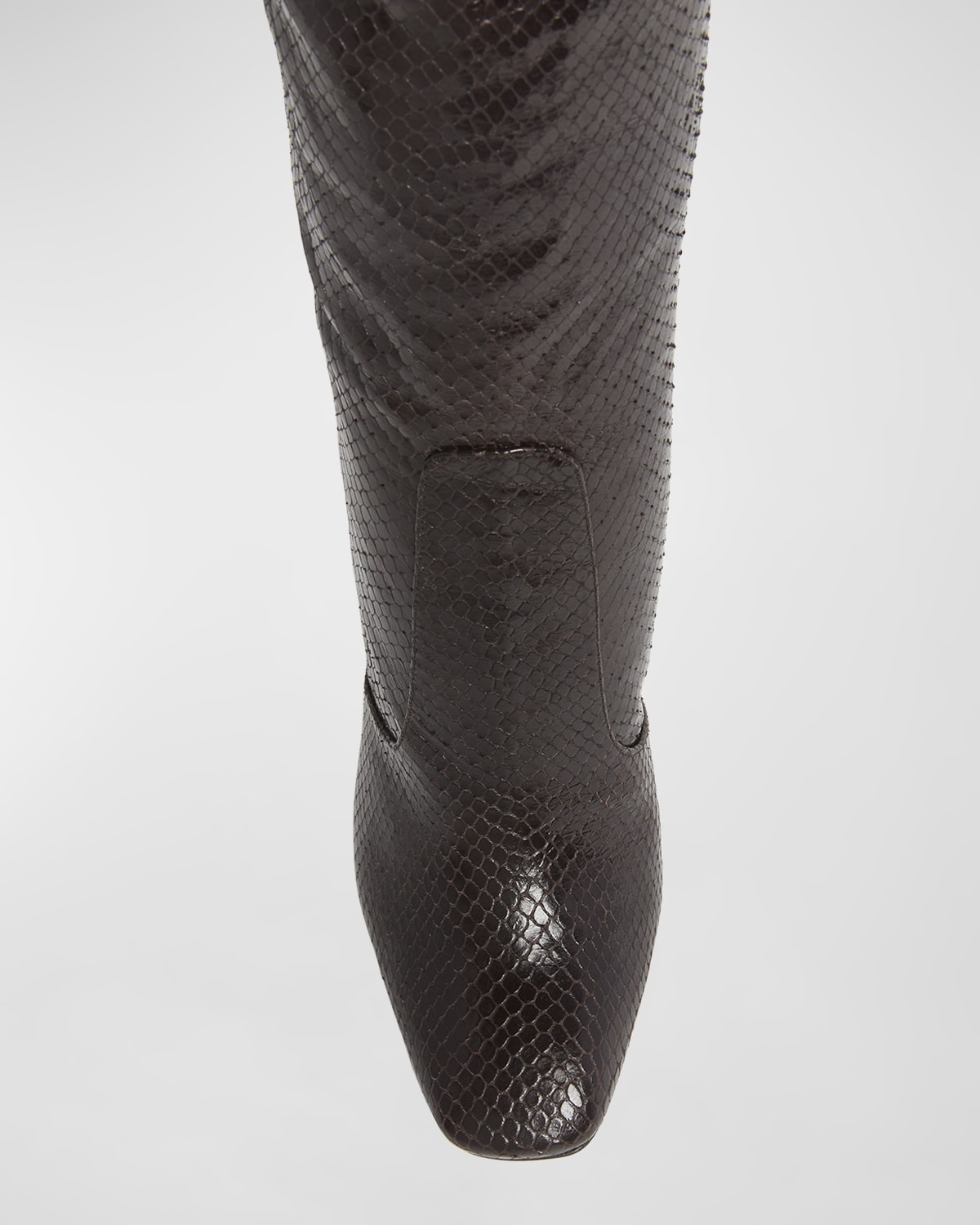 Python-Embossed Stiletto Over-The-Knee Boots - 6