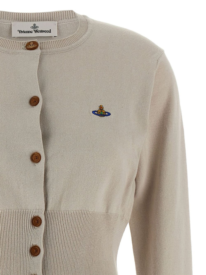 embroidered-logo crop-length cardigan 4