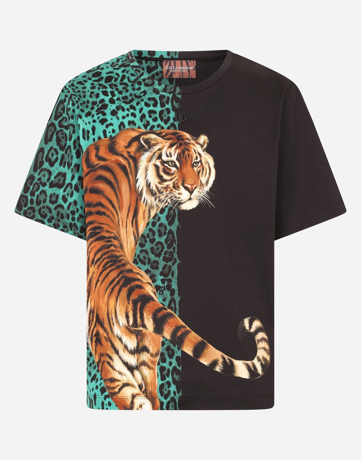 Jersey T-shirt with tiger print - 3