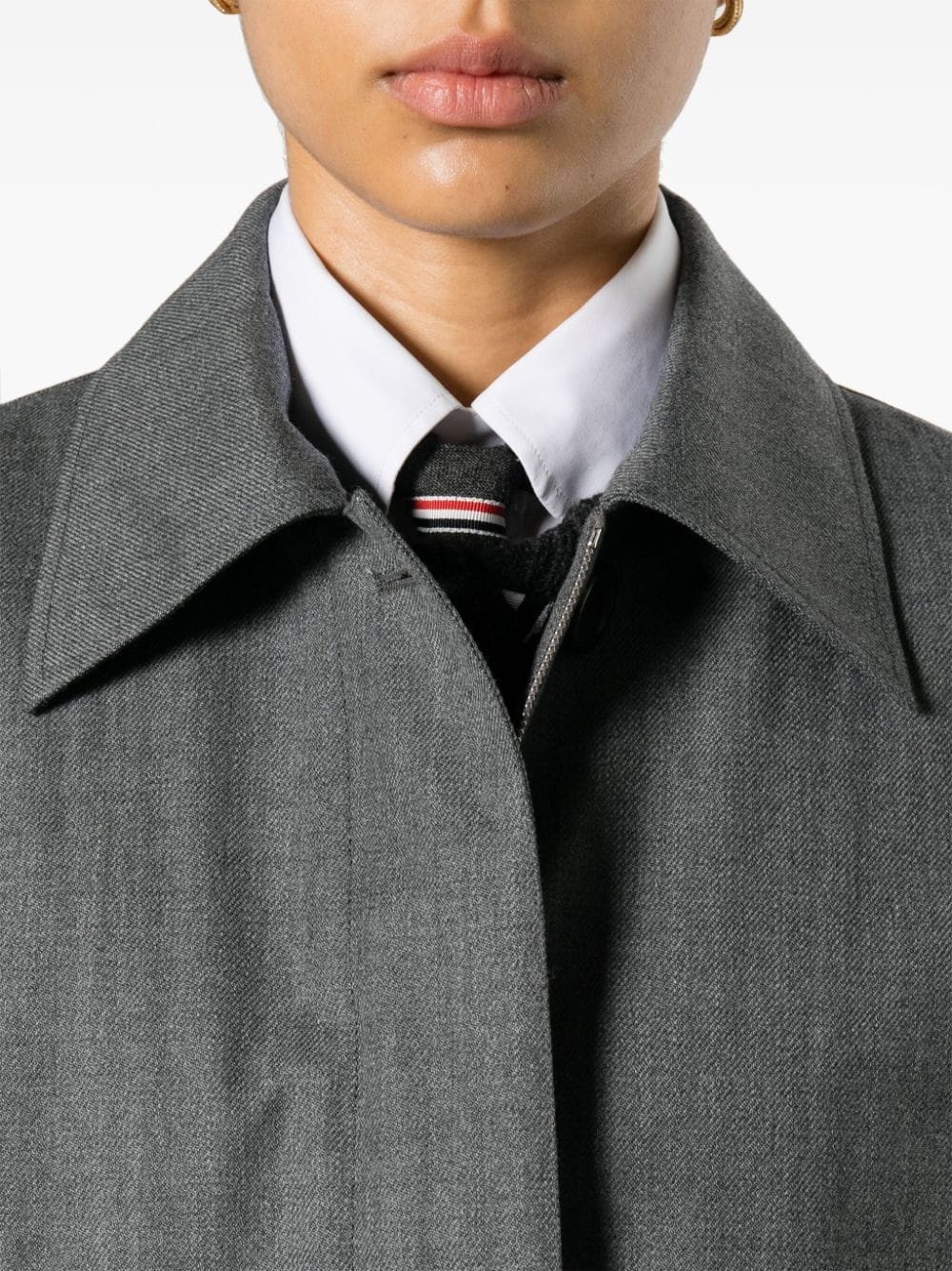 RWB-stripe twill coat - 5