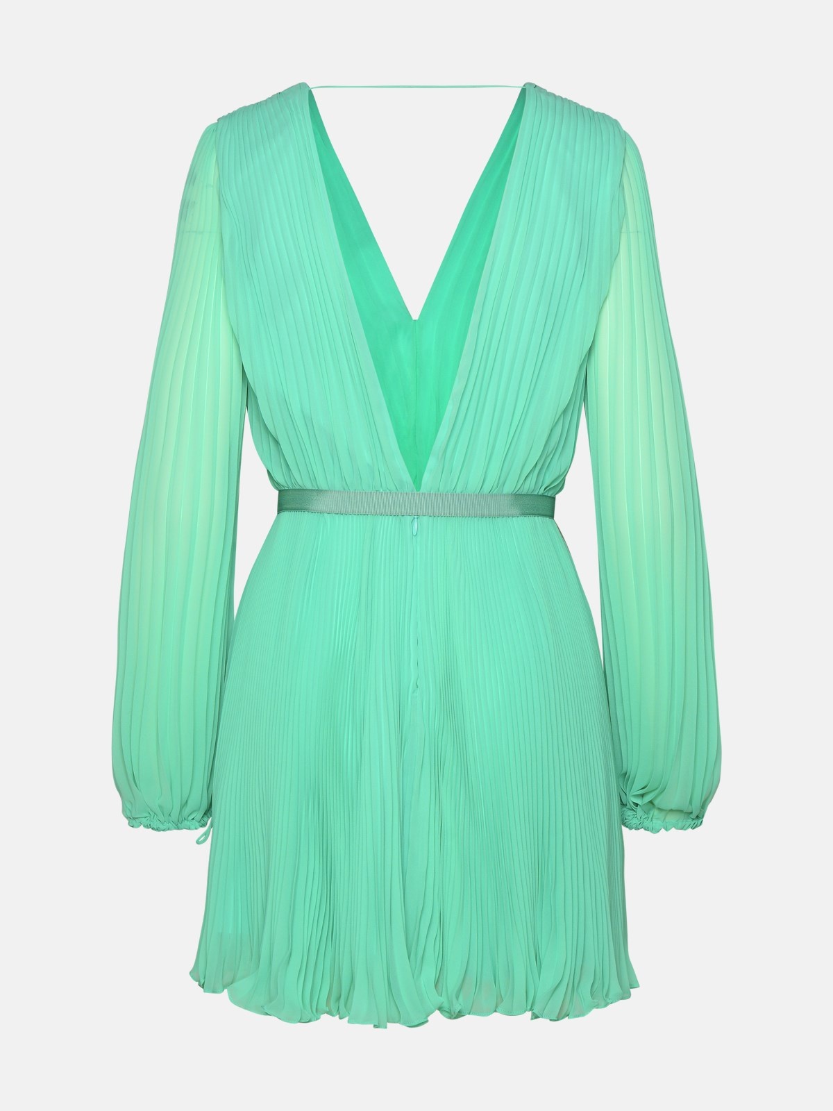 'VISITA' GREEN POLYESTER DRESS - 3