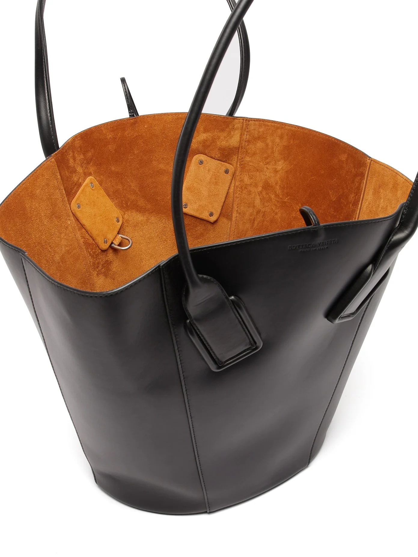 Basket large leather tote bag - 6