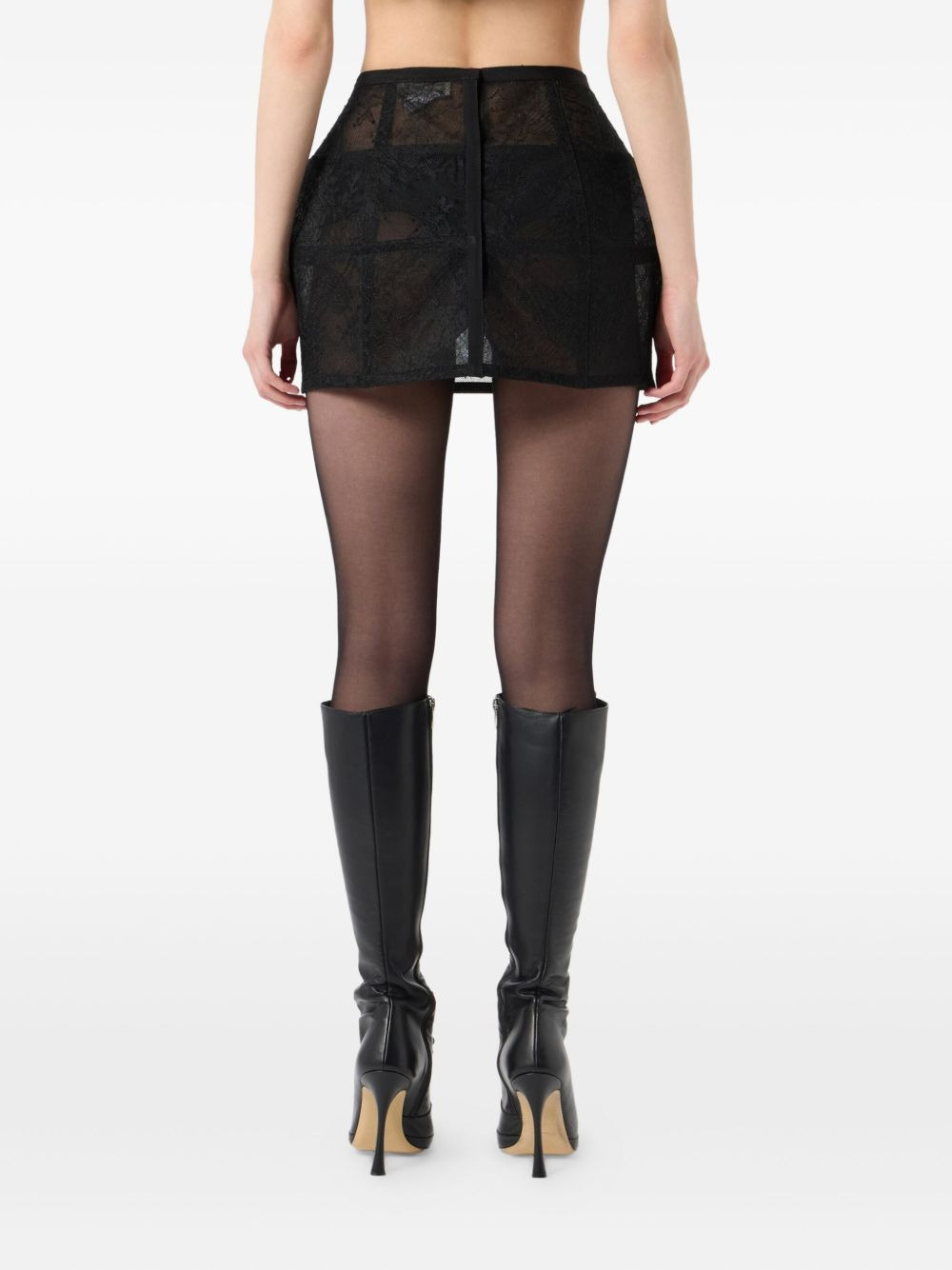lace-panelled mini skirt - 4