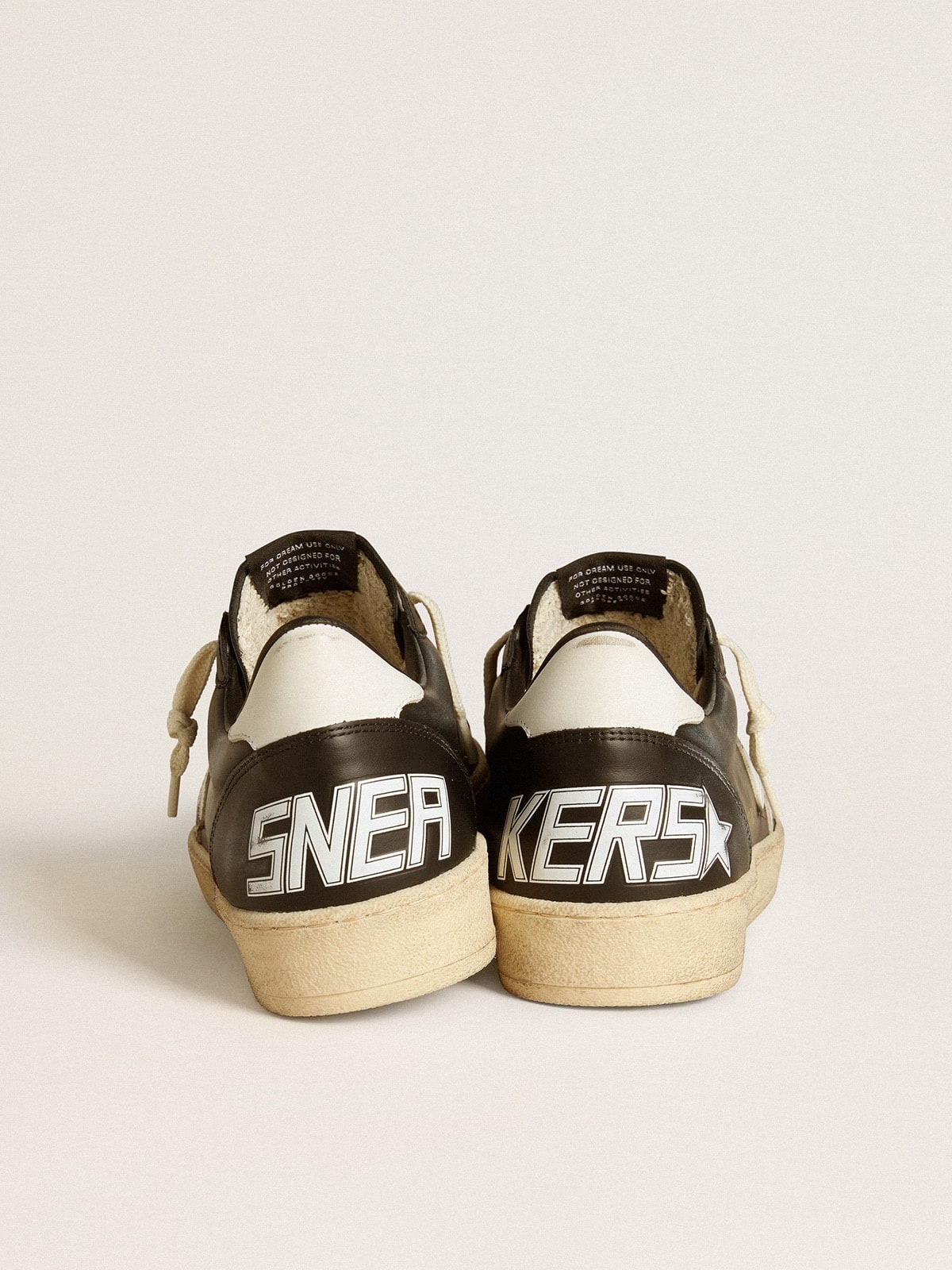 Men's Ball Star in black nappa with white leather star and heel tab - 4