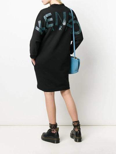 KENZO rhinestone logo sweatshirt dress outlook