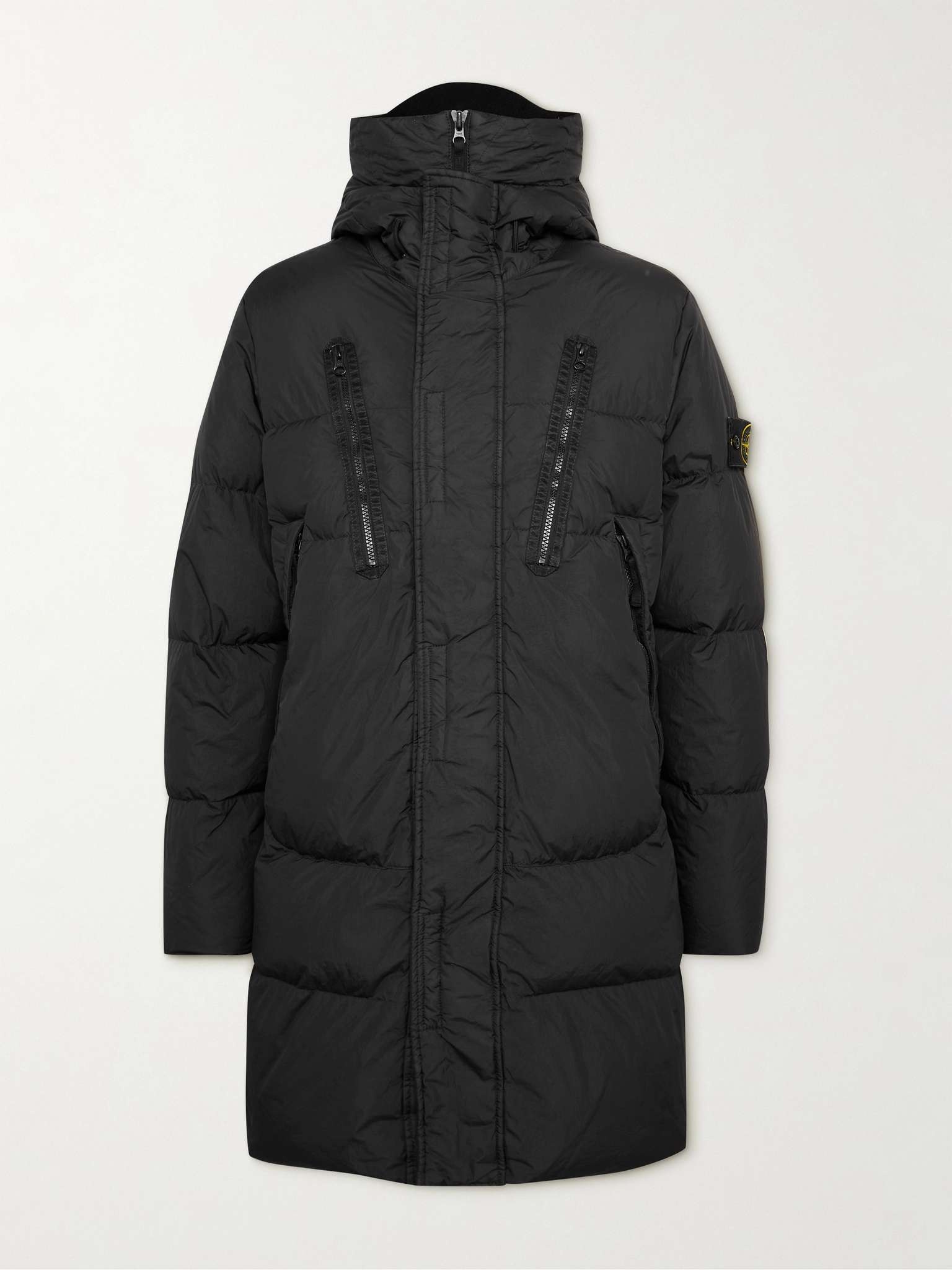 Garment-Dyed Quilted Nylon Down Hooded Parka - 1