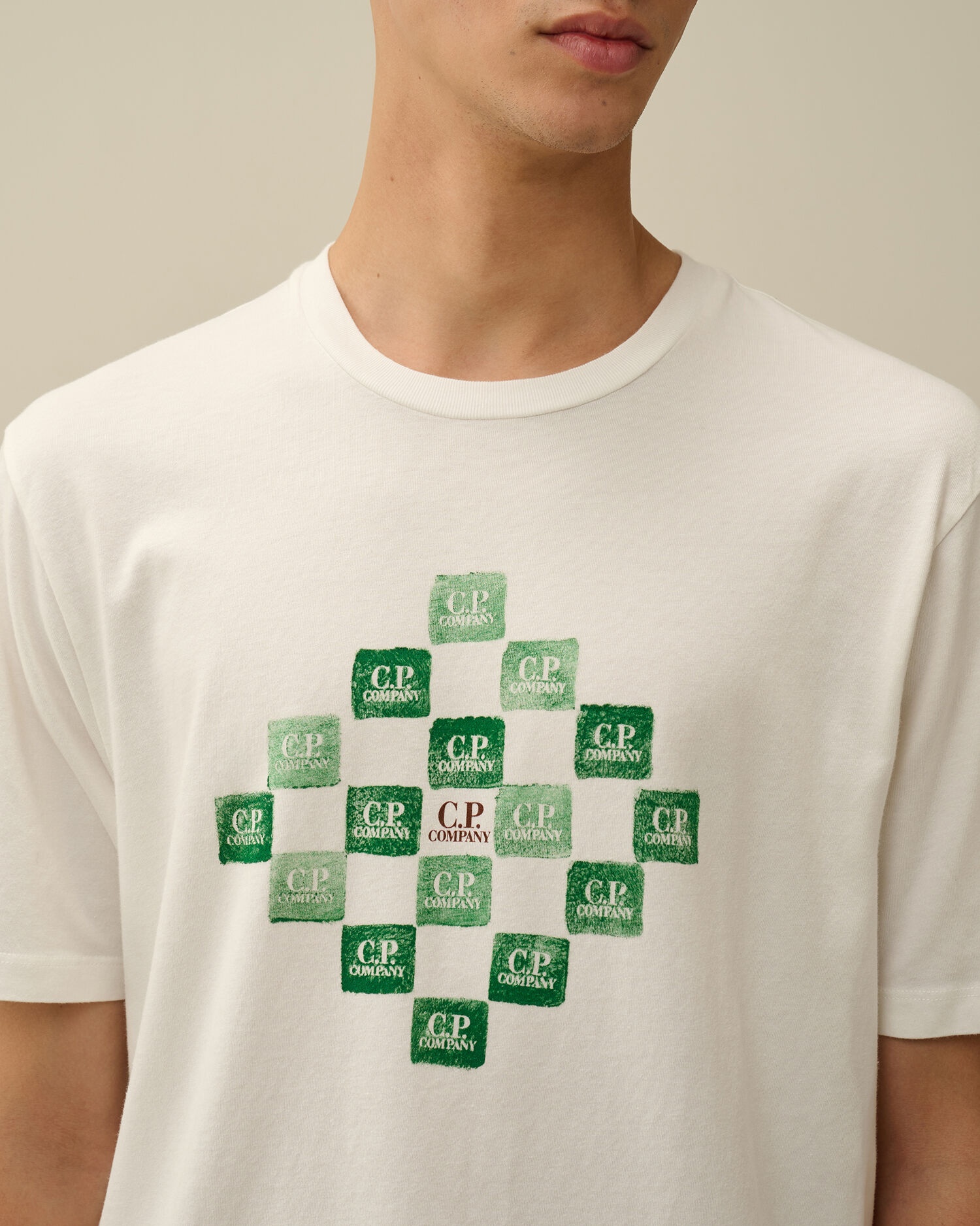 24/1 Jersey Printed Logo Grid T-Shirt - 4