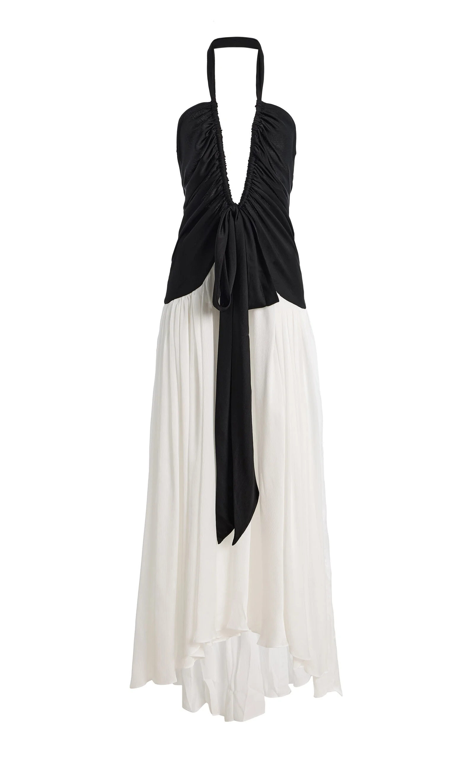 Exclusive Liessa Ruched Maxi Dress black/white - 1