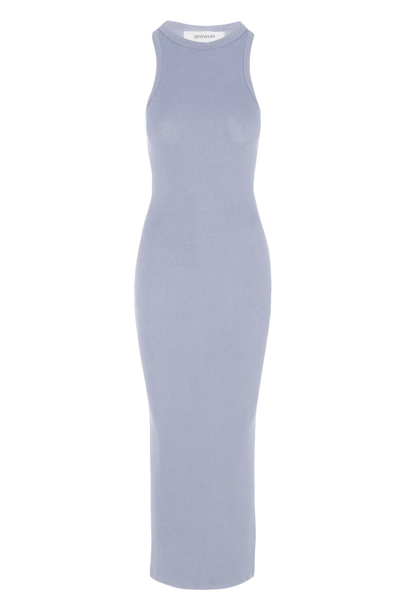 STEEL BLUE RIB RACER MAXI DRESS - 6