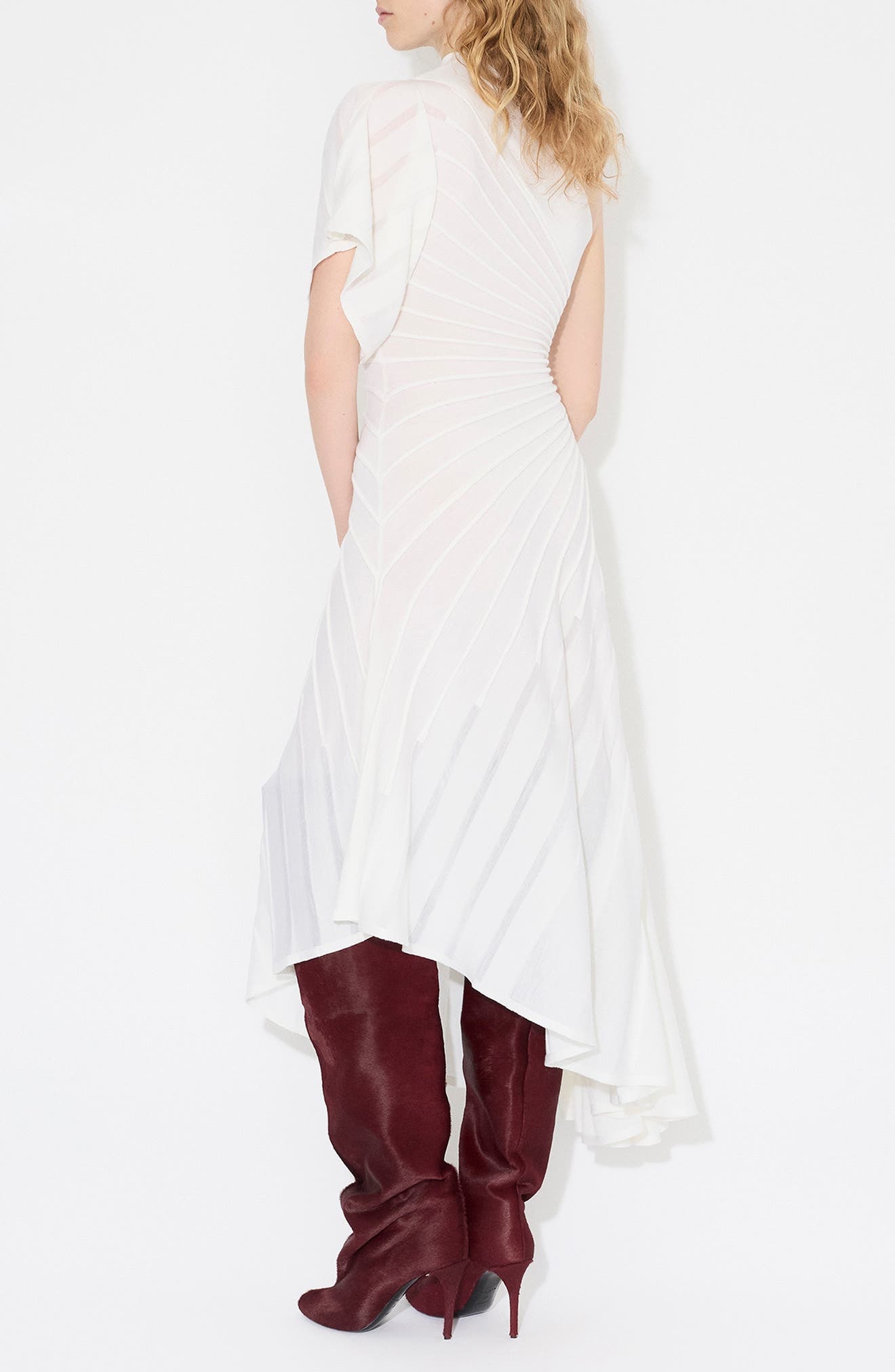 Alaïa Asymmetric Ray Dress in Blanc Naturel at Nordstrom - 2