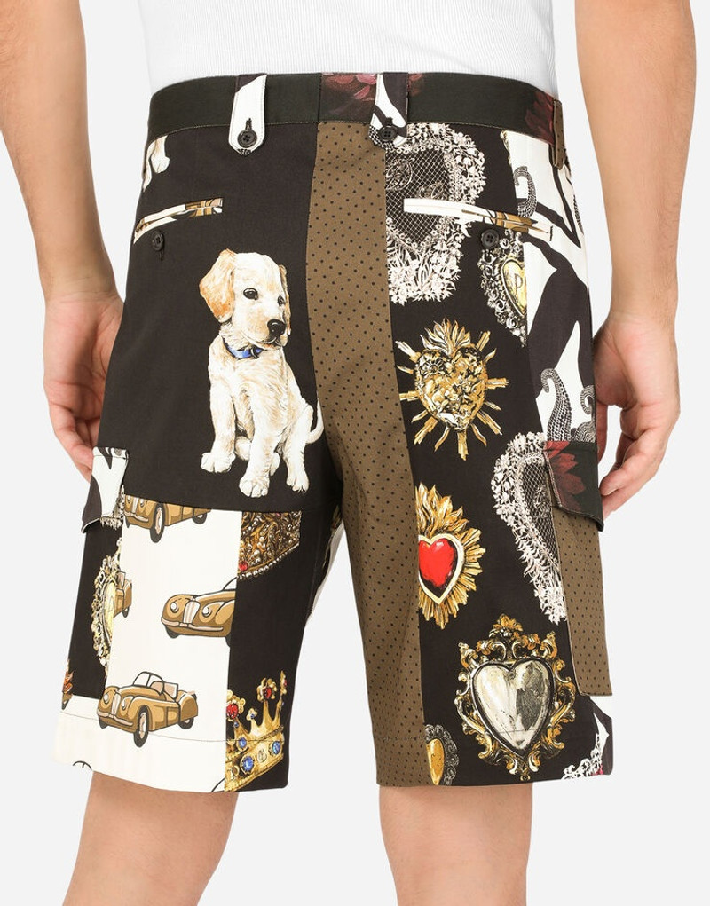 Cotton patchwork shorts 5