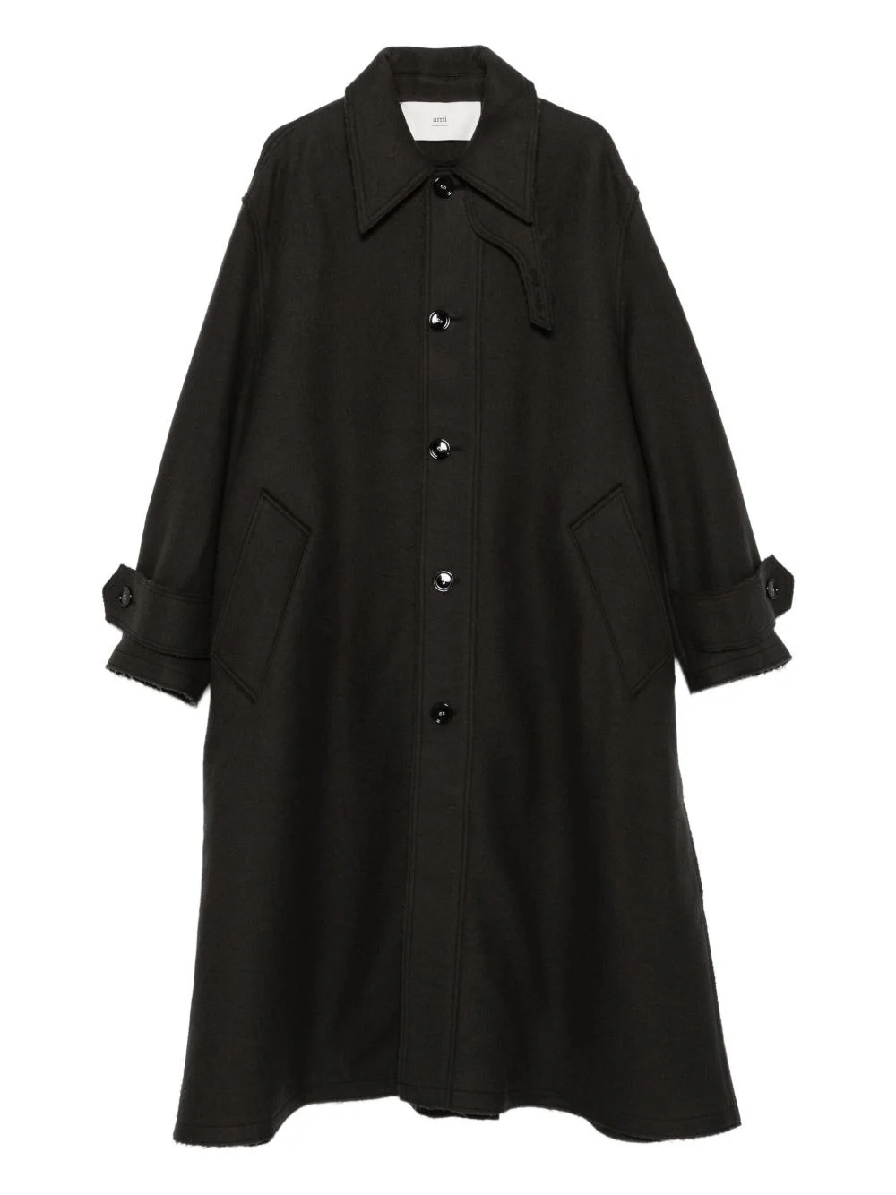 virgin-wool single-breasted coat - 1