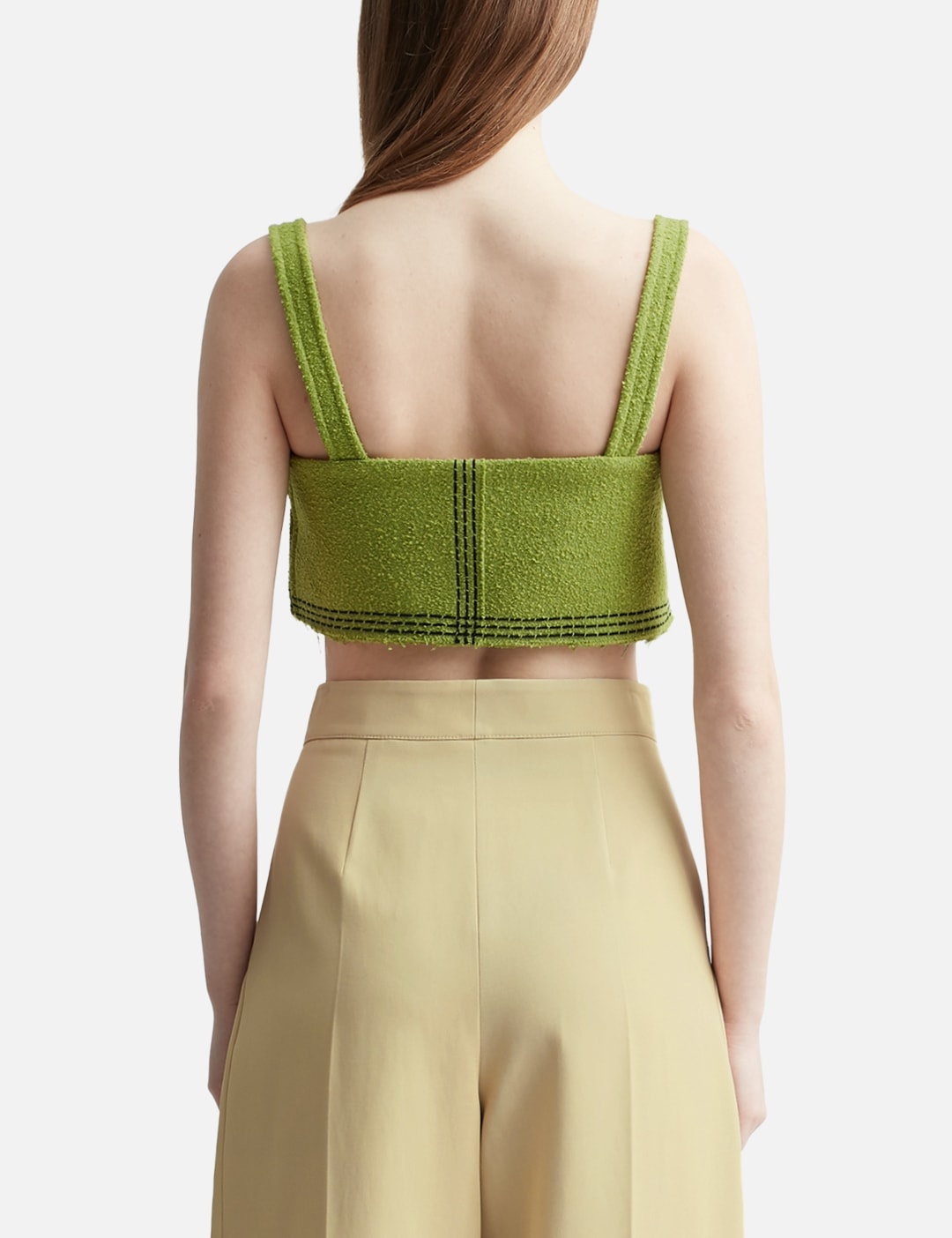 TARA EMBROIDERY TWEED CROP TOP - 3