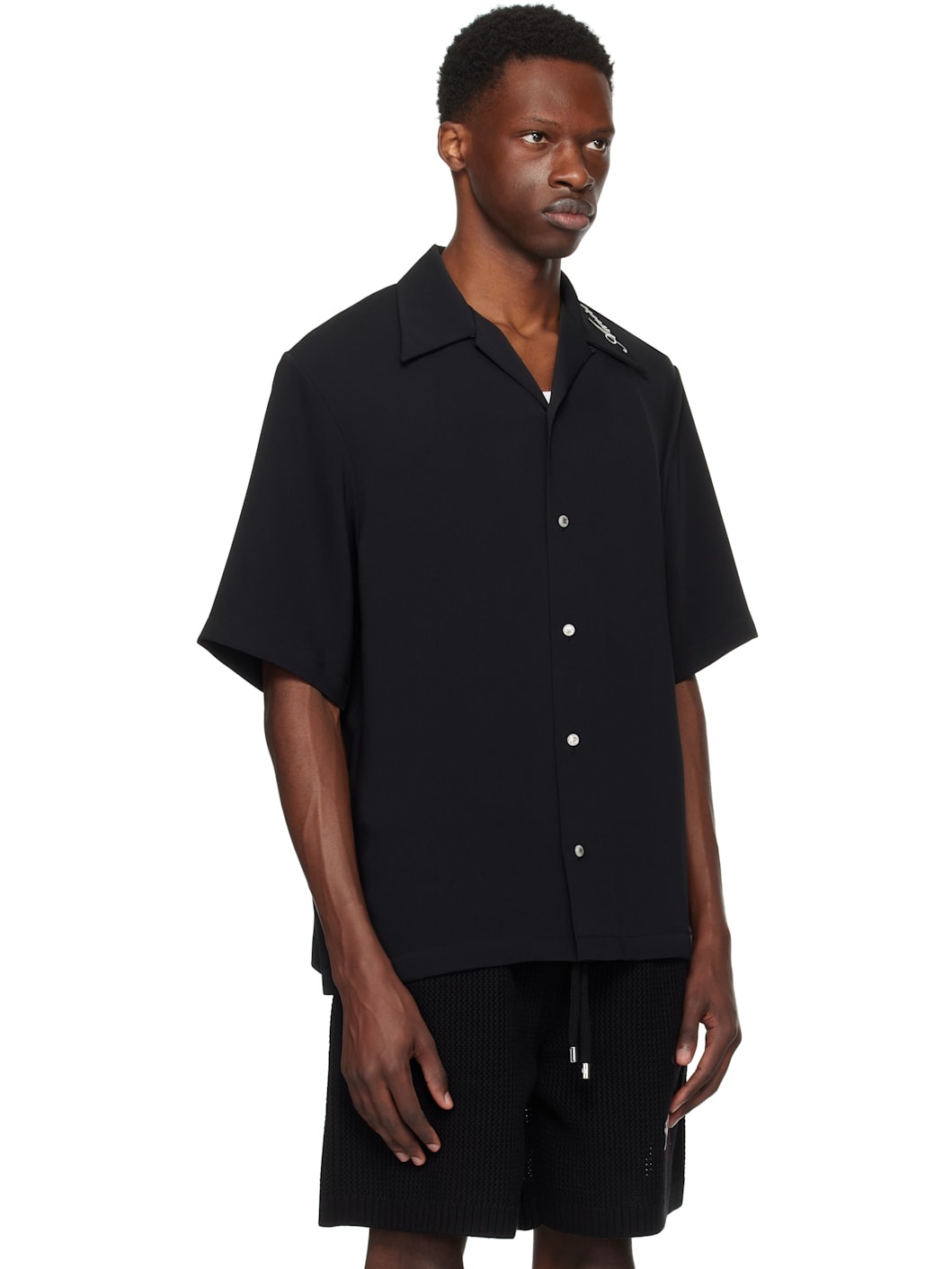 Black 'AMIRI' Camp Collar Shirt - 2